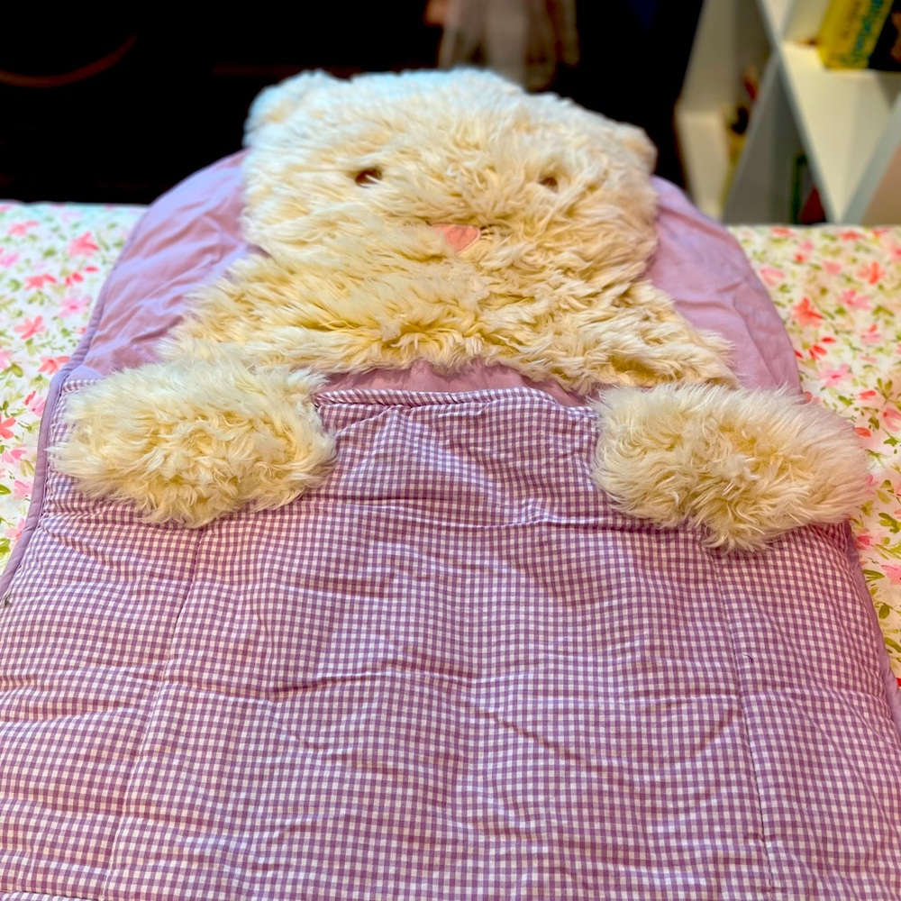Pottery barn sleeping bag purple